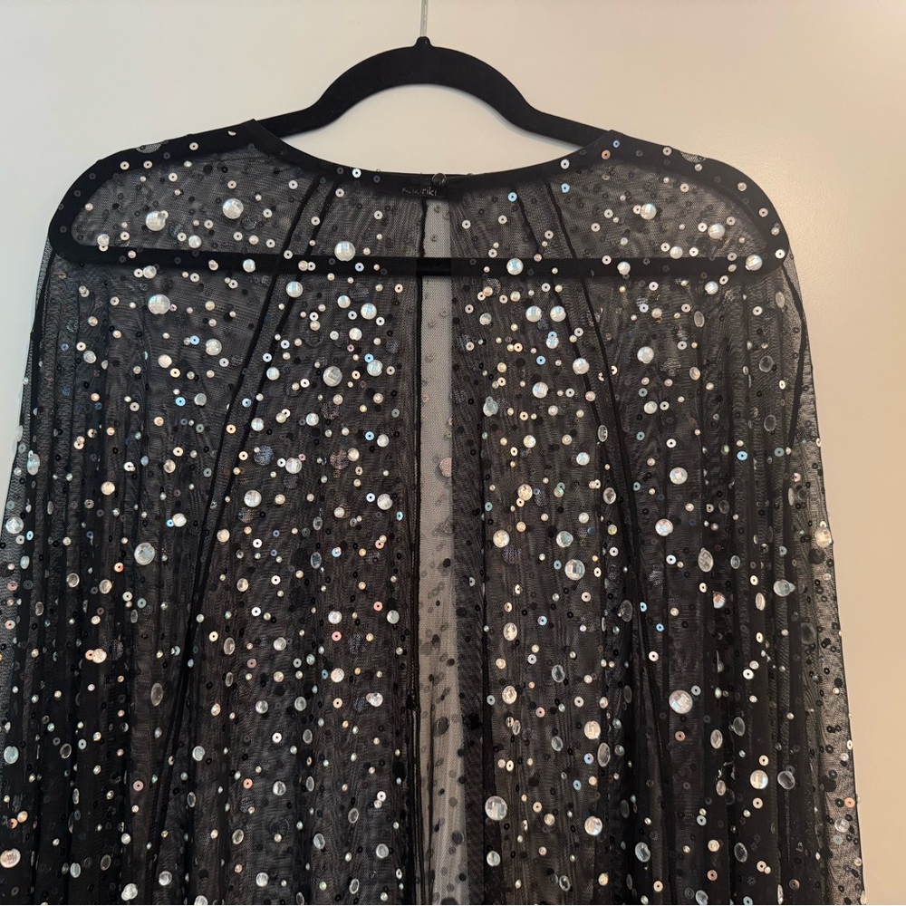 Elegant Black Sequin Cape